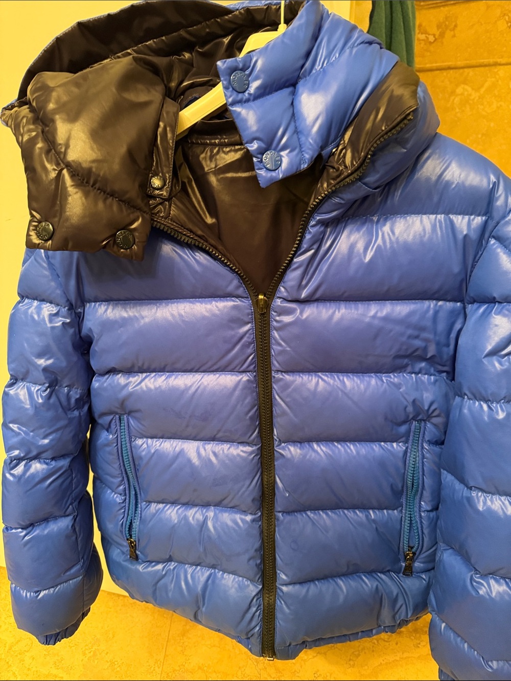 Moncler Blue Puffer Jacket with Black Trim